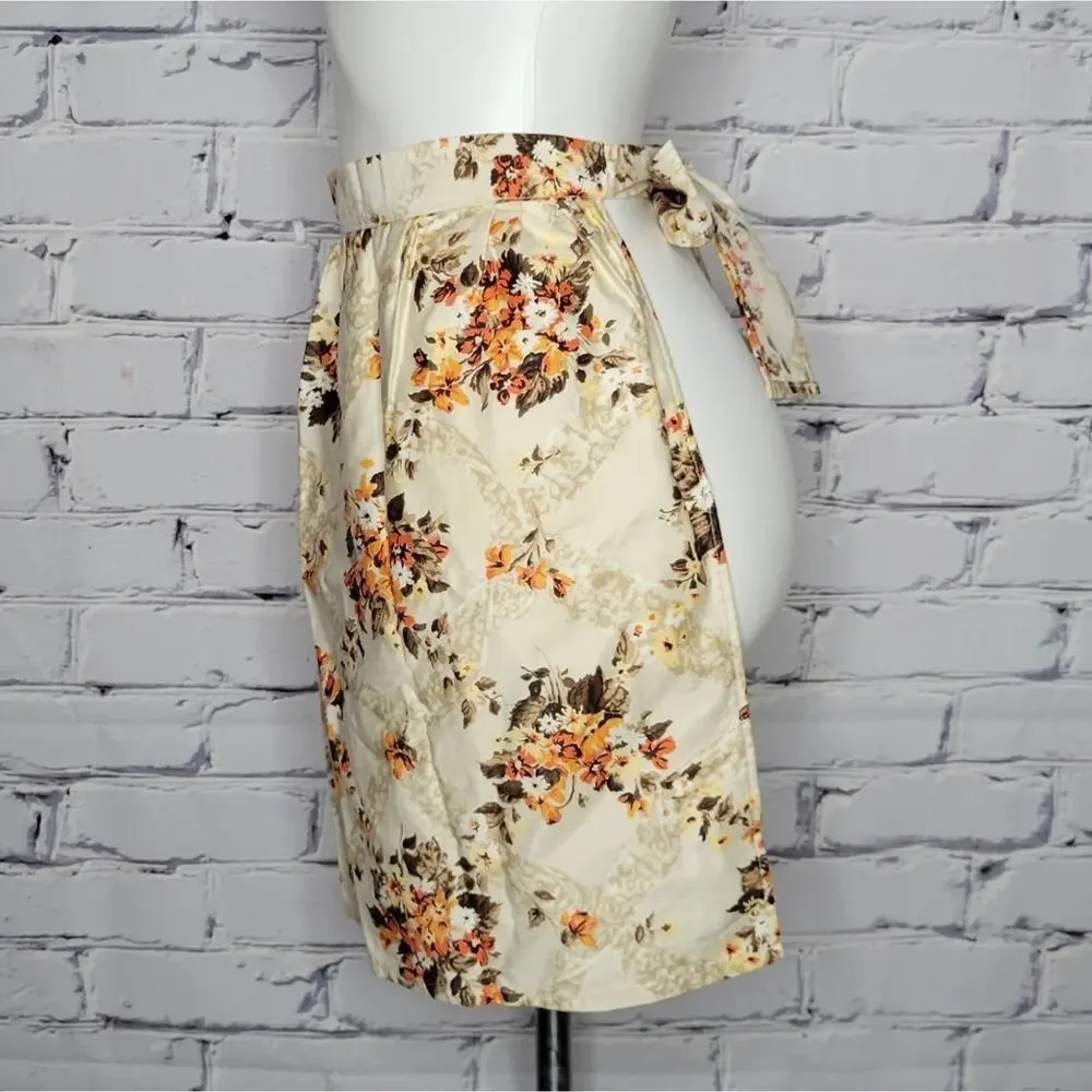 Vintage 70s Floral Print Half Apron